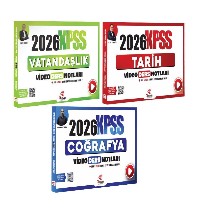 2026 KPSS TARİH, COĞRAFYA VE VATANDAŞLIK VİDEO DERS NOTLARI